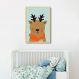 Quadro Infantil Rena na Neve 60x43 Caixa Marfim
