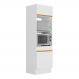 Paneleiro 2 Portas 63cm com Rodapé para Forno e Microondas Veneza Multimóveis V2116 Branco/Dourado