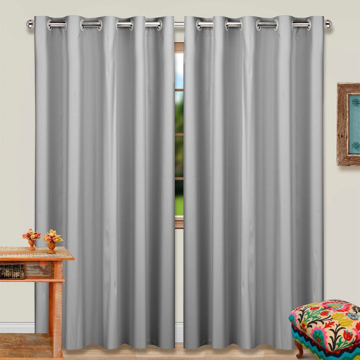 Cortina Blackout Em Pvc Para Varão Veda Luz Cinza 280x180