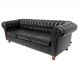 Sofá Chesterfield Capitone Luiz XV Suede Corano Preto 1,80 / Decoracao , sala tv estar