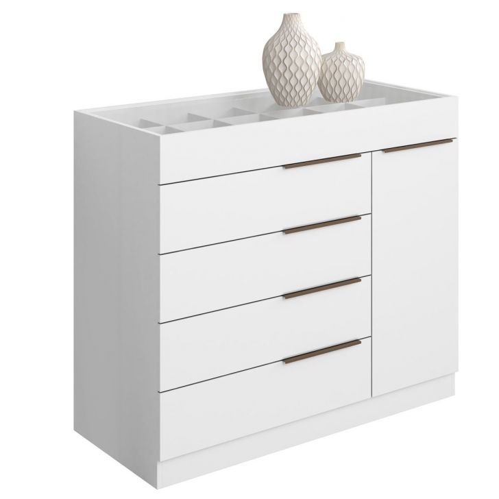 Cômoda Sapateira 5 Gavetas 1 Porta com Porta Joias Oliveira