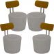 Kit 04 Poltronas Para Sala De Estar Decorativa Base Fixa Luara M03 Linho Cinza - Lyam Decor