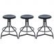 Kit 3 banquetas altas cozinha industrial loft aço giratória York Preto