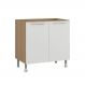 Balcão Cozinha Ditália Aspen 2Pt CD-102 Carvalho/Branco