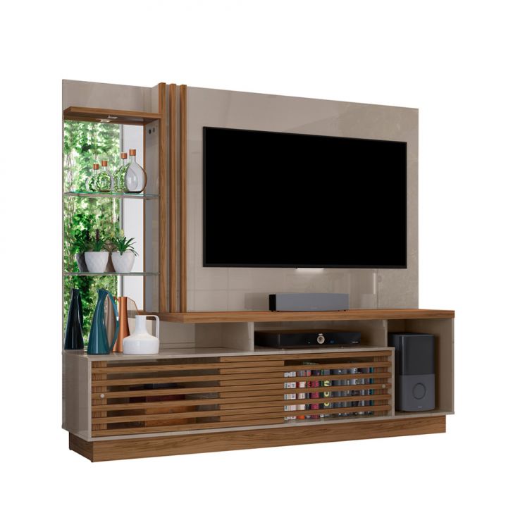 Estante para Home Theater e TV até 60 Polegadas Frizz Fendi e Naturale