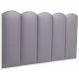 Cabeceira Solteiro Estofada Para Cama Box Kit 5 Placas Adesivas - Modelo Nuvem Courino Cinza