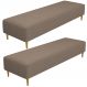 Kit 02 Puffs Decorativo Sala de Estar Bali W01 Pés Palito 170x60cm Bouclê Bege - Lyam Decor