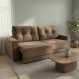 Sofá 3 Lugares Retrátil Lubeck Suede Bege 180 cm