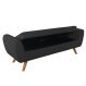 Recamier Bau Italia 1,40m Suede Preto - Inova Decor