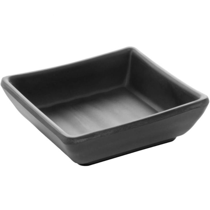 Ramekin Melamina Preto 40ml Molheira Lyor Porta Shoyu Quadrado Tóquio Potinho Pequeno