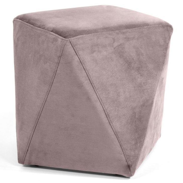 Puff Decorativo Ametista B-305 Veludo Rosa - Domi