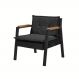 Poltrona Fortaleza Veludo Preto Base em Metal Preto