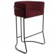 Banqueta Decorativa Fixa Base de Aço Preto Betina D02 Veludo Marsala C-278 - Lyam Decor