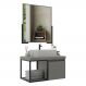 Gabinete Banheiro 80cm com Cuba e Espelheira Multimóveis CR10107 Cimento