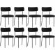 Kit 08 Cadeiras Decorativas Estofadas Para Sala de Jantar Melina L02 Poliéster Preto - Lyam