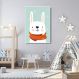 Quadro Infantil Coelho na Neve 43x30 Filete Branco