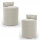 Kit 02 Puffs Decorativos Orgânicos Living Aegon Minimalista Bouclê Bege - Desk Design