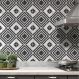 Adesivos de Azulejos Ladrilhos Cartela Mármore Preto e Branco 01-20x20cm