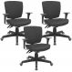 Kit 03 Cadeiras de Escritório Executiva Office Giratória Preto Baixa Flexi P03 Vinil Preto - Lyam