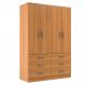 Guarda-Roupa Solteiro Treviso 4 Portas 6 Gavetas Cinamomo