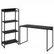 Kit Escritório Estante Areta 4 Prateleiras com Mesa Industrial Aspen 120cm C01 Onix - Lyam Decor