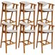 Kit 06 Banquetas Alta Para Cozinha Bancada Bar Sala de Jantar Fixa Cecília L02 Bouclê Cru - Lyam