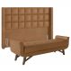 Cabeceira Cama Box Casal 140cm Pisa e Recamier Neville P02 Sintético Caramelo - Mpozenato