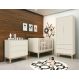 Jogo de Quarto para Bebê Completo 2 Portas Classic New Areia Fosco com Natural - Reller