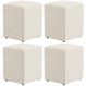 Kit 04 Puffs Quadrado L02 Decorativo Linho Champagne - Lyam Decor