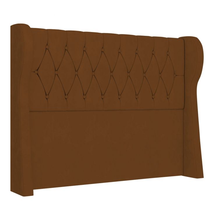 Cabeceira Casal King Cama Box 195cm Malva Z04 Veludo Terracota - Mpozenato