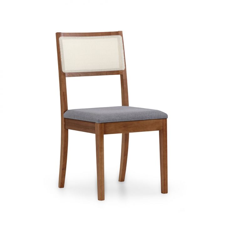 Cadeira Avery Linho Cinza e Avelã