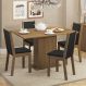 Conjunto Sala de Jantar Madesa Talita Mesa Tampo de Madeira com 4 Cadeiras - Rustic/Preto/Sintético Preto
