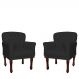 Kit 02 Poltronas Decorativas Anita Pés Luis XV Suede Preto - DS Estofados