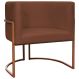 Poltrona Decorativa Para Sala Recepção Manicure Escritório Luna Suede Terracota Base de Ferro Bronze