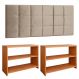 Kit 2 Sapateiras Recamier Quarto Cinamomo Cabeceira Suspensa Cama Box Queen Size 1,60 Almofadada Bege Suede - Lojas RPM