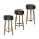 Kit Com 03 Banco | Banqueta Banqueta Pés Palito Paris Napa Preto - Salaone