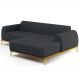 Sofá 4 Lugares com Chaise Direito Sala de Estar Molino 255cm D02 Linho Chumbo D-465 - Lyam Decor