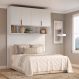 Guarda-Roupa Modulado Aéreo com Cabeceira Altezza Clean 4 Portas Branco 150 cm