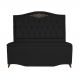 Cabeceira mais Calçadeira Solteiro 90cm Para Cama Box Greta Suede Preto - DS Estofados