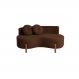 Sofá Decorativo Curvo Orgânico Living Suede Marrom - Montanaris Decor