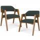 Kit 02 Cadeiras Para Sala de Jantar e Estar Living Estofada Suran L02 Suede Verde Musgo - Lyam