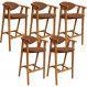 Kit 05 Banquetas Alta Cozinha Bancada Bar Sala de Jantar Fixa Cecília L02 Bouclê Terracota - Lyam