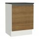 Balcão Armário de Cozinha 100% MDF 60 cm 1 Porta Branco/Rustic Acordes Madesa
