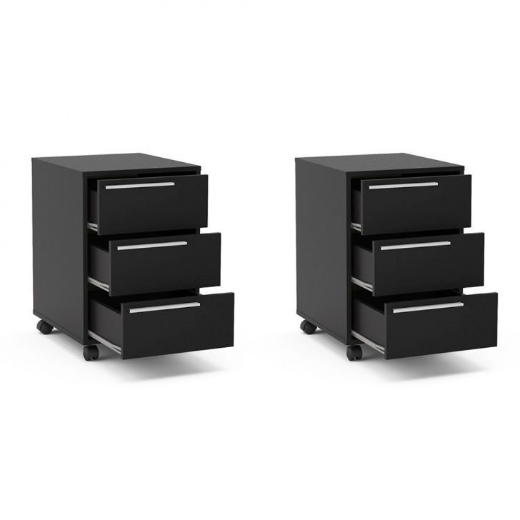 Conjunto com 2 Gaveteiros Maia I 6 GV Preto