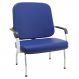 Cadeira de Escritório Recepção com Braço Fixa Cromada Magno P03 Vinil Azul - Lyam Decor