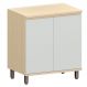 Balcão para Cozinha 80 cm 2 Portas MDF/MDP Aurora Cinza Cristal