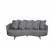 Sofá 3 Lugares Capri Veludo Cinza 220 cm