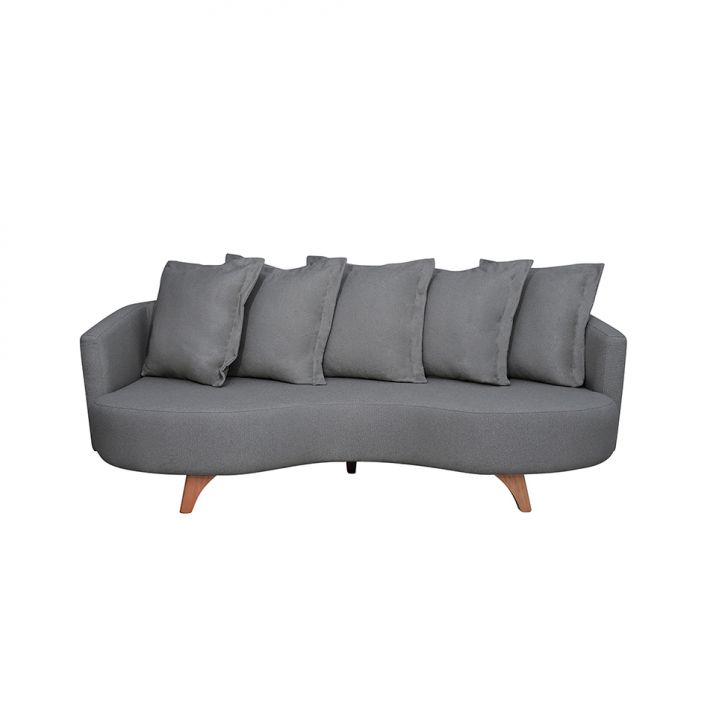 Image of Sofá 3 Lugares Capri Veludo Cinza 220 Cm PLA-SO964UP85ABEMOB