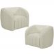 Kit 02 Poltronas Decorativa Para Sala De Estar Lazio M03 Bouclê Bege Claro - Lyam Decor