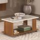 Mesa de Centro Retangular 100cm com Rodízios Multimóveis CR45309 Cinamomo/Off White